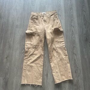 JBD Just Black Denim Jeans Womens 27 White Tyler 7-Pocket Cargo Wide Leg Baggy